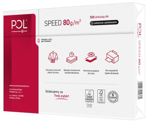 Papier xero A4 POLSPEED 80g klasa białości C 153