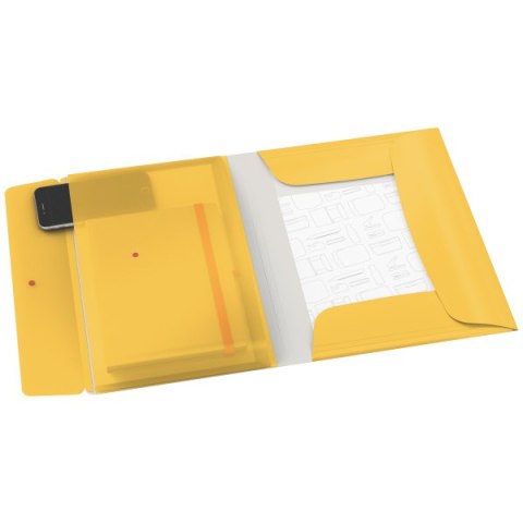 Teczka z gumką i kieszonką Leitz Cosy, PP, żółta 46190019 A4