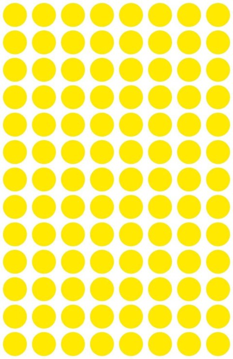 Kółka do zaznaczania_ 3593 Q8 mm 4 ark. żółte Usuwalne, Avery Zweckform