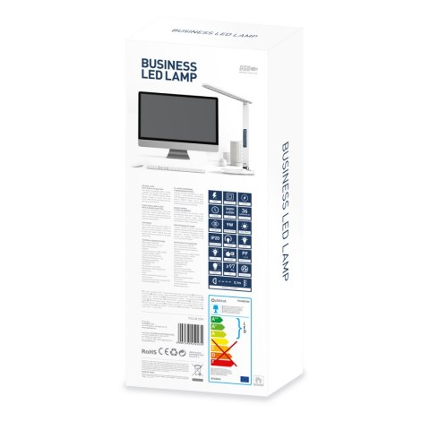 Lampka biurkowa biała led Platinet 13W PDL081DW z zegarem, budzikiem i termometrem