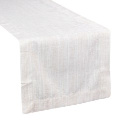 BIEŻNIK EUROFIRANY ZE ZŁOTĄ NICIĄ I KANTĄ ZOJA 40X200 BIAŁY