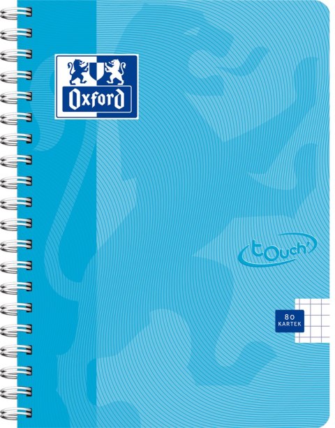 Kołozeszyt TOUCH 2spi A4 80k 90g kratka pastelowy 400148587 OXFORD