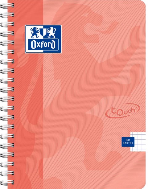 Kołozeszyt TOUCH 2spi A4 80k 90g kratka pastelowy 400148587 OXFORD