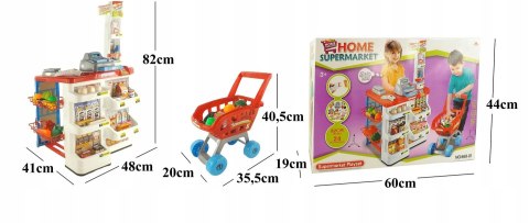 SUPERMARKET SKLEP WÓZEK NA ZAKUPY KASA WAGA 68801C