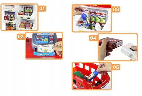 SUPERMARKET SKLEP WÓZEK NA ZAKUPY KASA WAGA 68801C