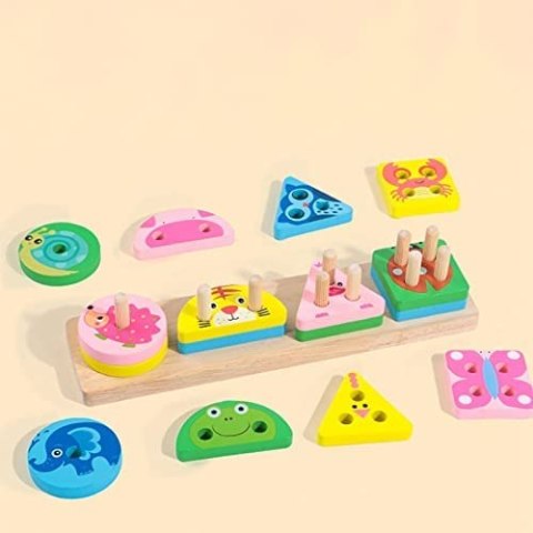Sorter układanka drewniana zwierzątka figury 1062