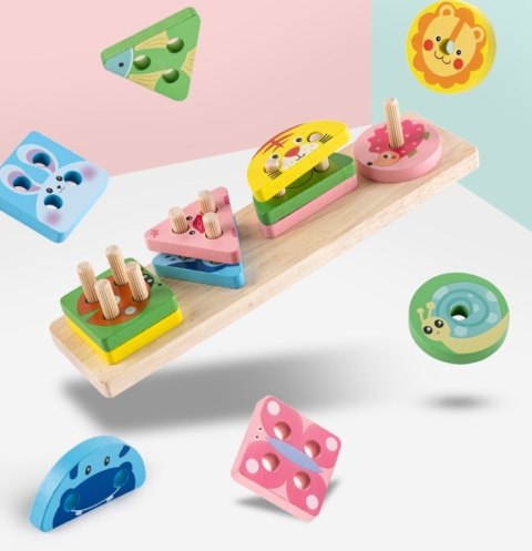 Sorter układanka drewniana zwierzątka figury 1062