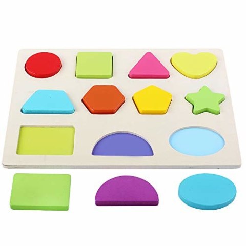 Układanka drewniana sorter klocki figury 1004