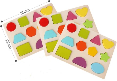Układanka drewniana sorter klocki figury 1004
