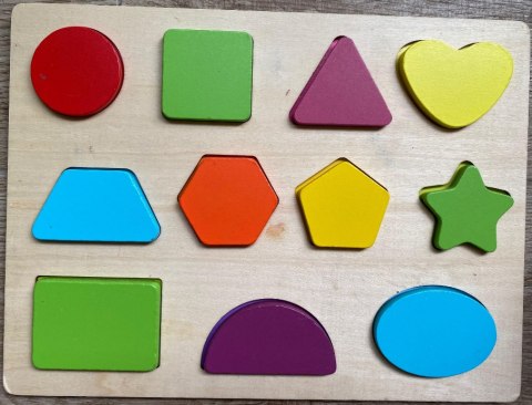 Układanka drewniana sorter klocki figury 1004