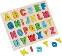 Układanka drewniana sorter klocki litery 1005