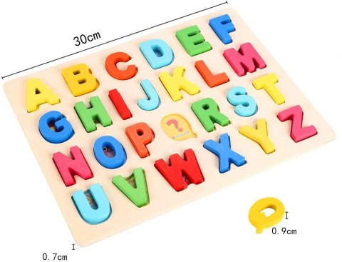 Układanka drewniana sorter klocki litery 1005