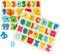 Układanka drewniana sorter klocki litery 1005