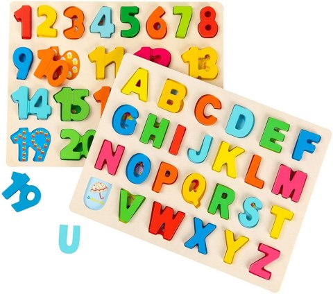Układanka drewniana sorter klocki litery 1005