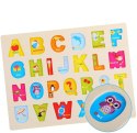 Układanka drewniana sorter klocki litery 1005