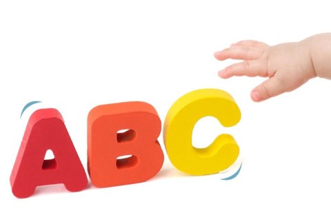 Układanka drewniana sorter klocki litery 1005