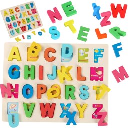 Układanka drewniana sorter klocki litery 1005