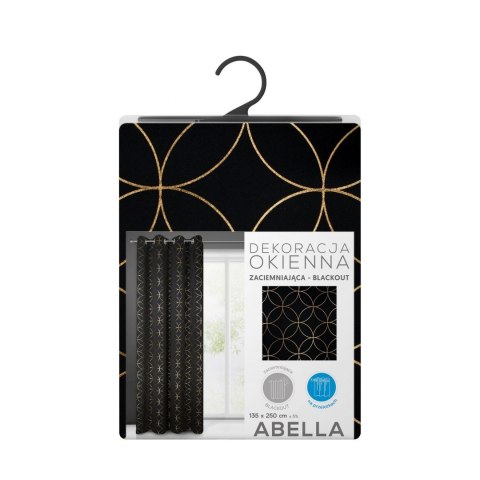 ZASŁONA GOTOWA EUROFIRANY   ABELLA 135X250 CM CZARNY