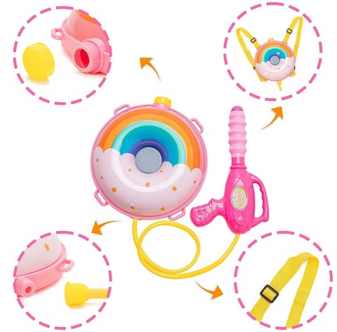 Pistolet na wodę armata plecak pączek tęcza 928R