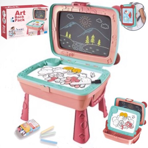 Tablica magnetyczna kredowa plecak stolik 771-1