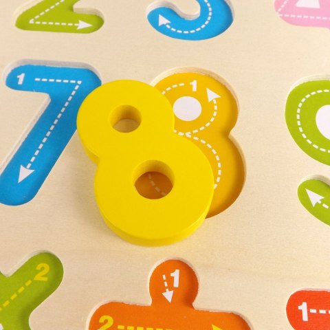 Układanka drewniana sorter klocki cyfry kolor 1003