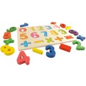 Układanka drewniana sorter klocki cyfry kolor 1003