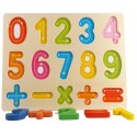 Układanka drewniana sorter klocki cyfry kolor 1003