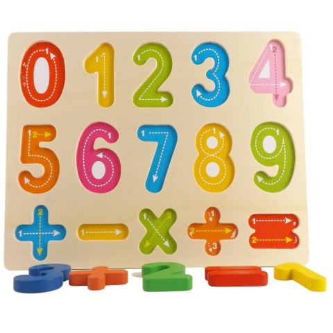 Układanka drewniana sorter klocki cyfry kolor 1003