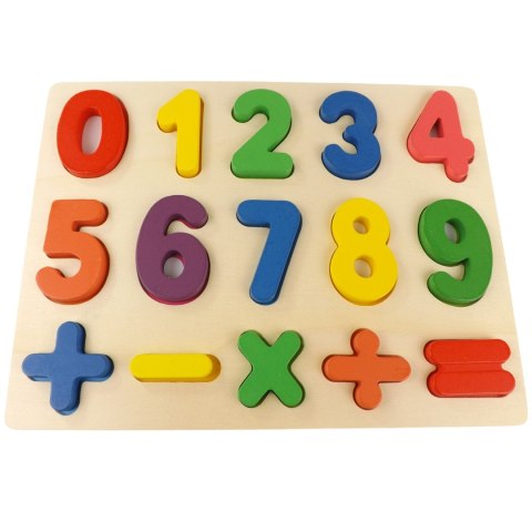 Układanka drewniana sorter klocki cyfry kolor 1003