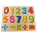Układanka drewniana sorter klocki cyfry kolor 1003