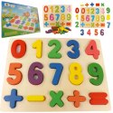 Układanka drewniana sorter klocki cyfry kolor 1003