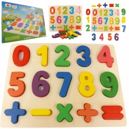 Układanka drewniana sorter klocki cyfry kolor 1003