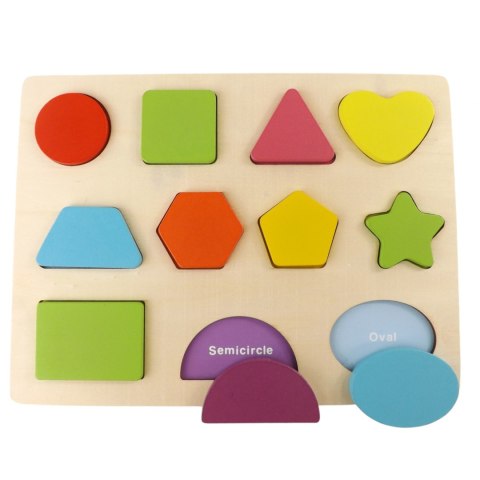 Układanka drewniana sorter klocki figury 1004