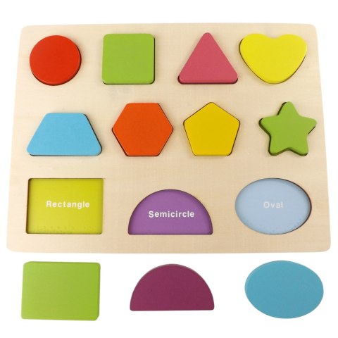 Układanka drewniana sorter klocki figury 1004