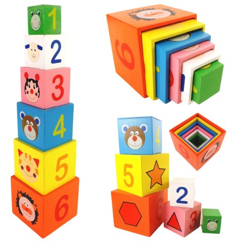 SORTER DREWNIANA UKŁADANKA PIRAMIDA WIEŻA 5020