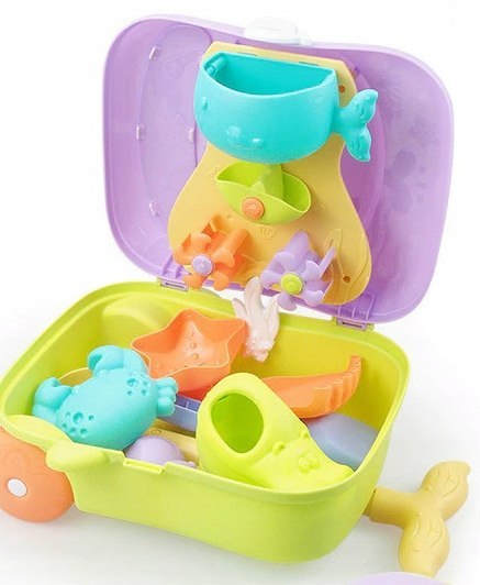 Duży zestaw do piasku walizka młyn konewka 1018F