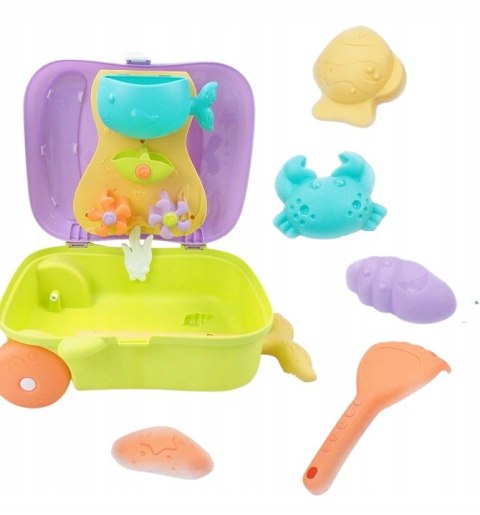 Duży zestaw do piasku walizka młyn konewka 1018F