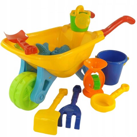 TACZKA ZESTAW DO PIASKU WIADERKO MŁYN NARZĘDZIA A3