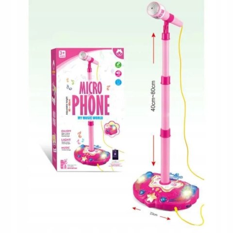 MIKROFON ZE STATYWEM DLA DZIECI ŚWIATŁA 8803-HR