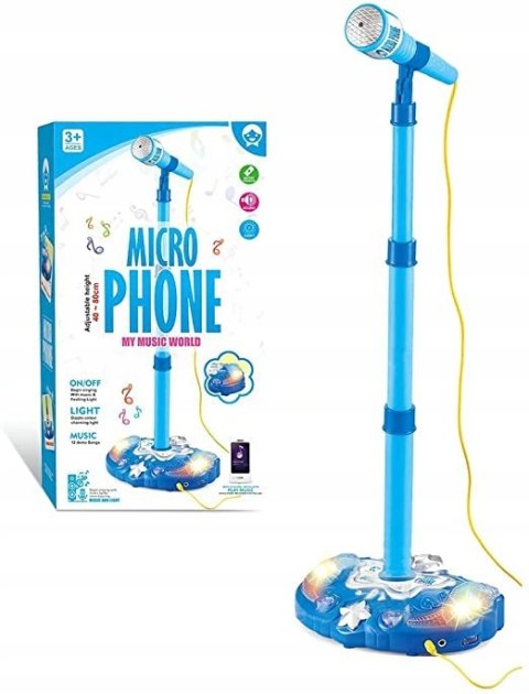 MIKROFON ZE STATYWEM DLA DZIECI ŚWIATŁA 8803-LN