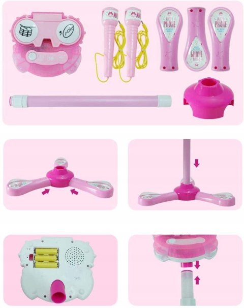 PODWÓJNY MIKROFON LEDOWY ZE STATYWEM 6806-HR