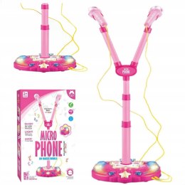 PODWÓJNY MIKROFON ZE STATYWEM ŚWIATŁA 8801-HR