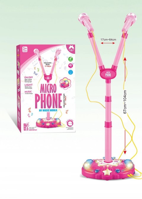 PODWÓJNY MIKROFON ZE STATYWEM ŚWIATŁA 8801-HR