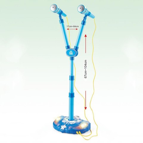PODWÓJNY MIKROFON ZE STATYWEM ŚWIATŁA 8801-LN