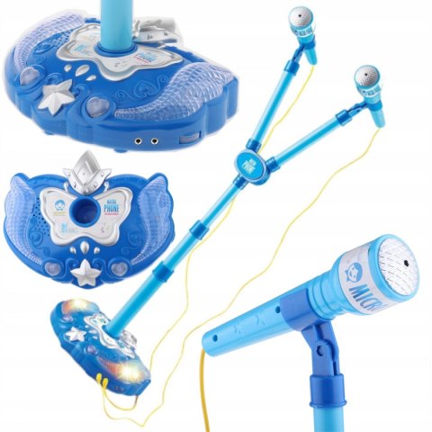 PODWÓJNY MIKROFON ZE STATYWEM ŚWIATŁA 8801-LN