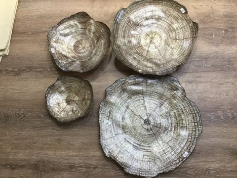 SZKLANA MISA MISKA DEKORACYJNA EUROFIRANY PATERA EUROFIRNY PARI (04) 43X41X8 CM BRĄZOWY