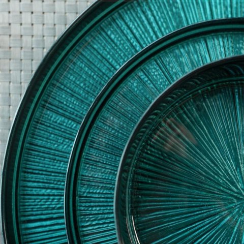 SZKLANA PATERA DEKORACYJNA KERI (03) (FI) 28X10 CM TURKUSOWY