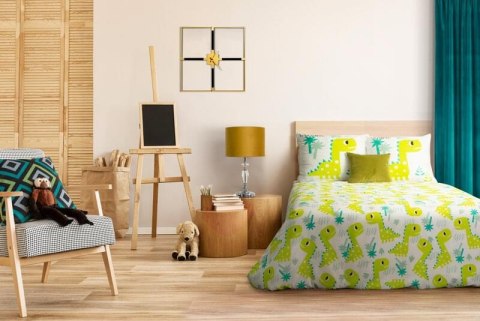 KOMPLET POŚCIELI EUROFIRANY BAWEŁNIANA D91 KID 160X200 CM, 2 SZT. 70X80 CM ZIELONY