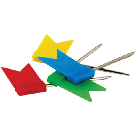 Pinezki -flagi,28x15 mm, dług. Igły 16 mm, różne kolory, zaw. euro, 50 szt. 143861/57855 Berlingo