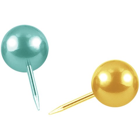 Pinezki -główki, dług igły 10mm, metalizowane, mix, kolor.,zaw. euro, 50 szt. 285394/14305 Berlingo